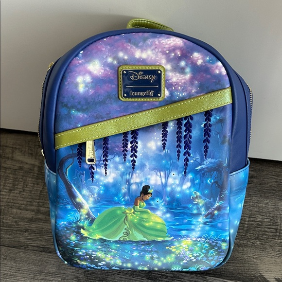 Loungefly Handbags - Loungefly Tiana backpack - Blue and Green